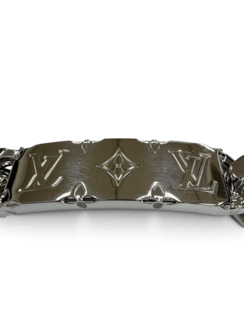 Louis Vuitton Monogram Chain Bracelet Silver M Box Included